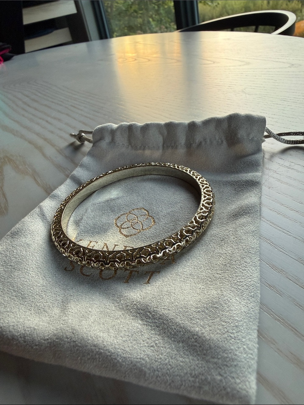 Kendra Scott Gold Crystal Link Bangle Bracelet - Picture 2 of 3